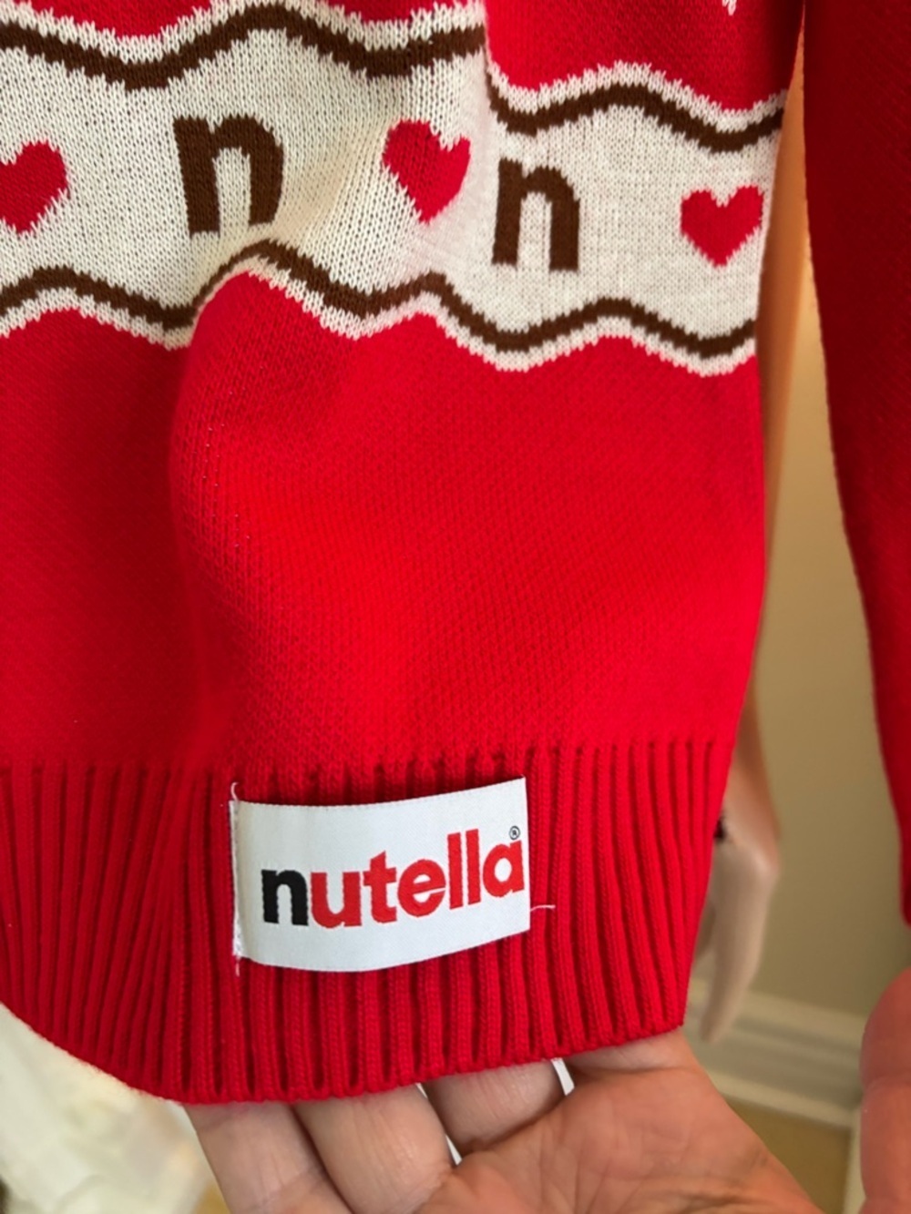 Nutella Red Heart Holiday Sweater - Picture 5 of 14